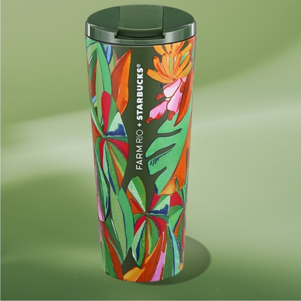 Starbucks x Farm Rio Tropical Green Stainless Steel 16 oz Tumbler NWT